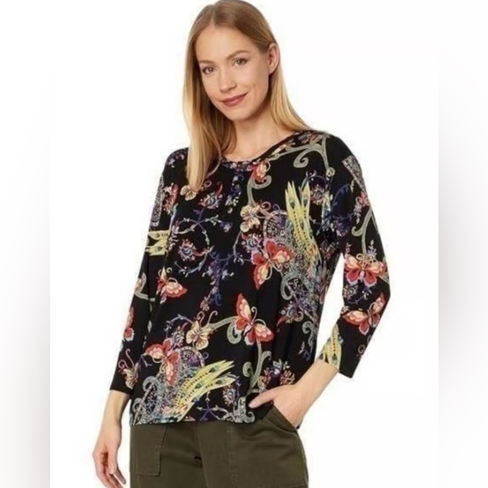 Johnny Was Women's Pottery Henley Tee